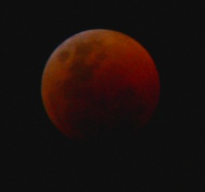 Red moon during a full eclipse